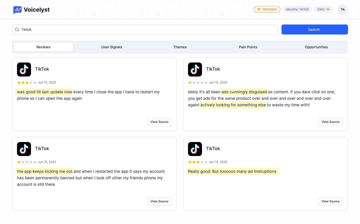 Voicelyst Dashboard